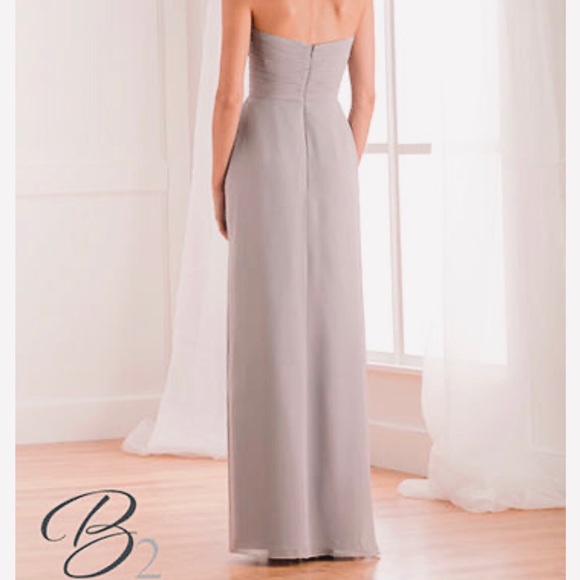 Formal Chiffon Sweetheart Maxi From B2 Jasmine, Graphite Color, Ladies Size 12 - Picture 2 of 12